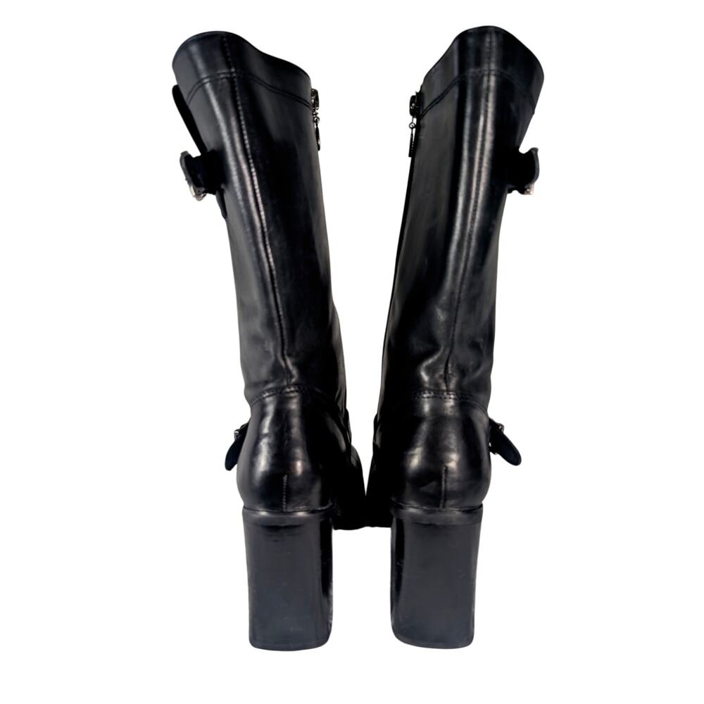 HARLEY DAVIDSON! BLACK GENUINE LEATHER, SQUARE-ISH TOE, CHUNKY HEEL BOOTS! 7.5M - Picture 8 of 14
